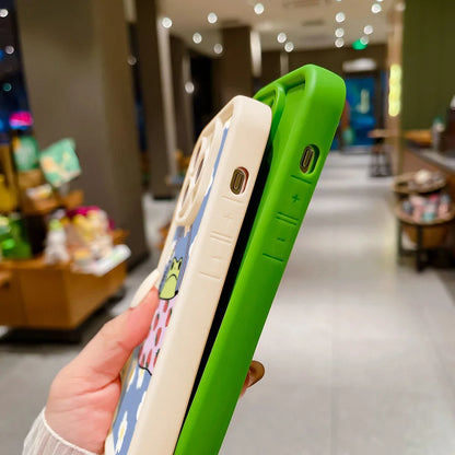 Cute Flower Phone Case For iPhone 13 Case for iPhone 11 16 14 17 12 15 Pro Max XR XS X 7 8 Plus SE Cartoon Frog Strawberry Cover