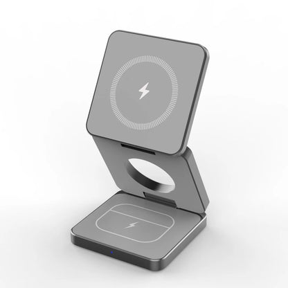Qi2 3 in 1 15W Magnetic Wireless Charger for Iphone 16 15 14 13 Fast Charging Folding for Apple Watch Airpods Wireless Charger