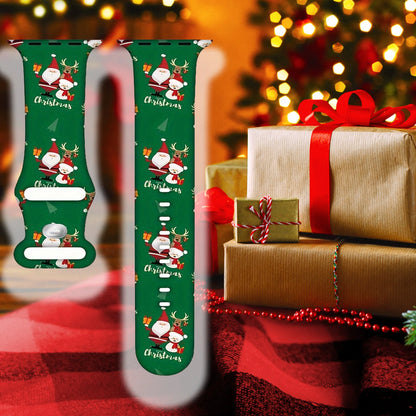 Christmas Straps for Apple Watch band 44mm 40mm 46mm 49 41mm 45 42mm 38 Printed Silicone Bracelet iwatch series 11 10 9 8 7 6 5