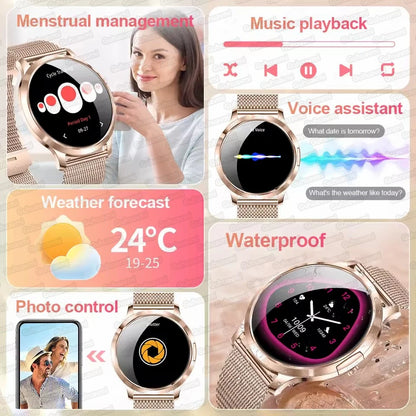 2025 New Smart Watch For Women Gift 1.32 Inch Full Touch Screen Sports Fitness Watches Bluetooth Calls Digital Smartwatch Ladies