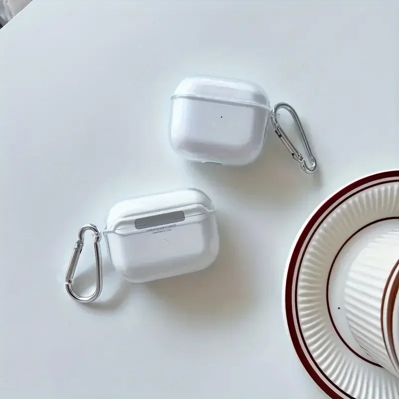 Soft Clear TPU Earphone Case For Airpods Pro Clear With Hook Airpods 4 Shockproof Transparent Cover For Airpods 1 2 3  Shell Cas