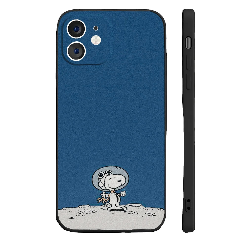 Anime S-Snoopy Phone Case Silicone Soft For IPhone 16 15 14 13 12 11 Plus Pro Max Plus