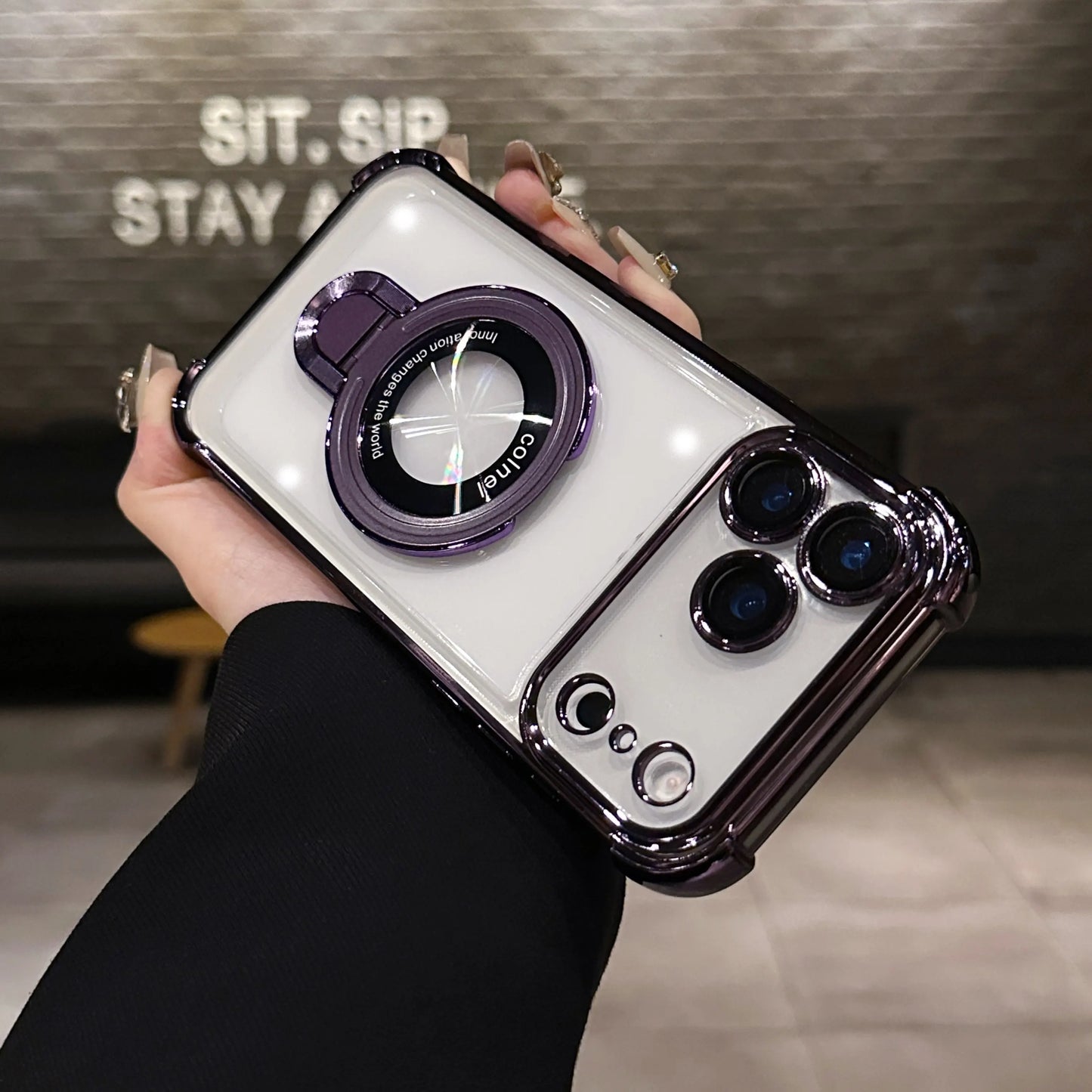Shockproof Plating Magnetic Case For iPhone 17 Air 17 16 15 14 13 12 Pro Max Plus iPhone XS XR XS MAX Back Covers with Holder
