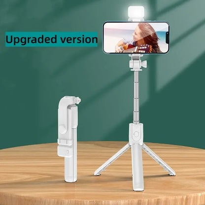 F2 10 Mobile Phone Live Holder Smartphone Retractable Wireless Live Broadcast Stand Dimmable Selfie Stick LED Fill Light Video