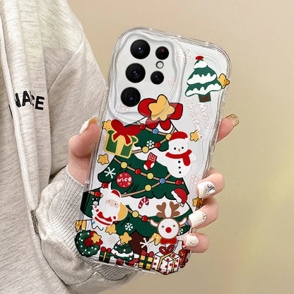 New Christmas Santa Claus Phone Case For Samsung Galaxy S25 S24 S23 S22 Ultra Plus S21 FE A73 A72 A55 A54 TPU Anti-Scratch Cover