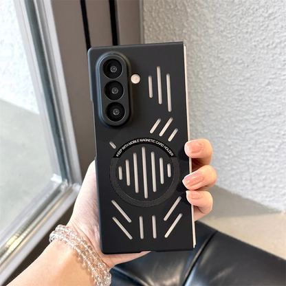 Magnetic For Magsafe Heat Dissipation Case For Samsung Z Fold 7 6 5 4 5G Wireless Charging Solid Color Matte Protective Cover