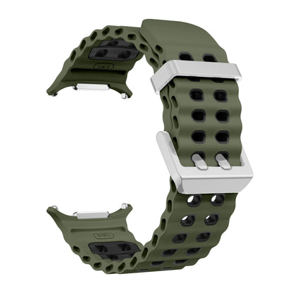 NEW Marine Silicone Strap For Samsung watch ultra 47mm Bracelet No Gaps Sport two-tone Band for Galaxy 7 ultra watchband straps