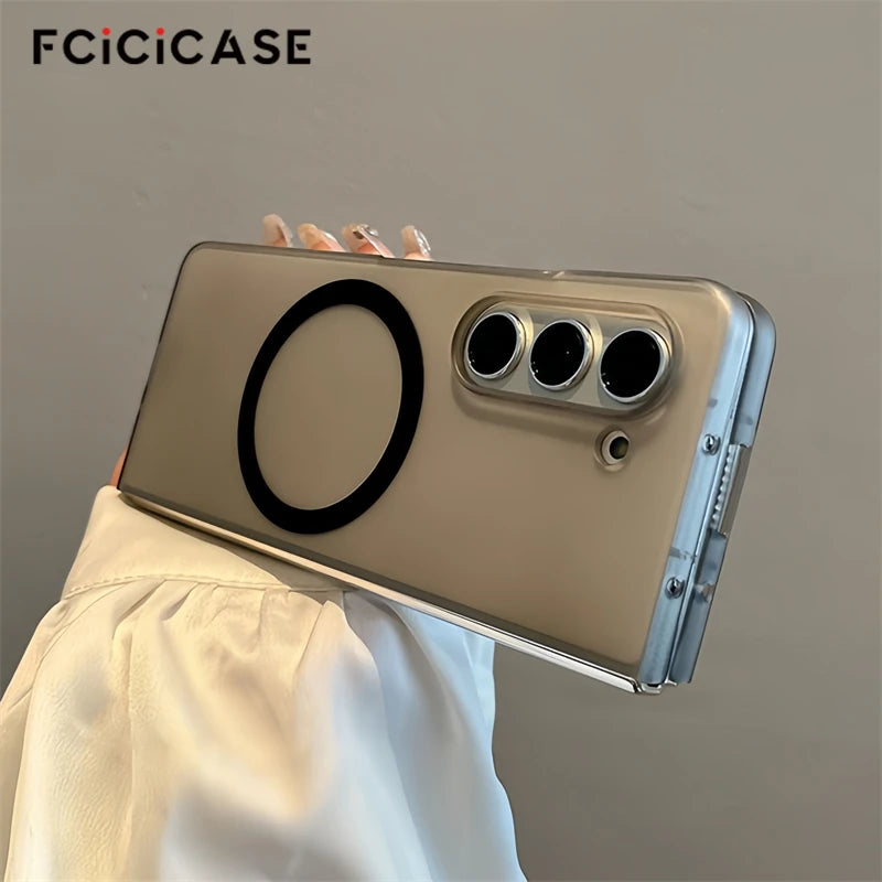 Frosted Ultra Thin Matte For Magsafe Magnetic Case For Samsung Galaxy Z Fold 7 6 5 4 3 Slim Frosted Clear Hard PC Cover