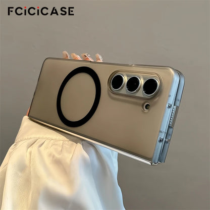 Frosted Ultra Thin Matte For Magsafe Magnetic Case For Samsung Galaxy Z Fold 7 6 5 4 3 Slim Frosted Clear Hard PC Cover