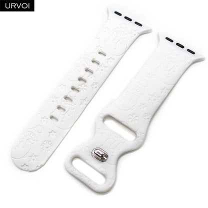 URVOI Christmas Sport Band for Apple Watch ultra 2 3 Series 11 10 9 8 Xmas tree silicone strap for iWatch Santa red green white