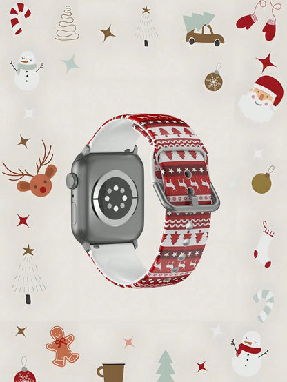 Christmas Red Candy Design For Apple Watch Band 42mm 41mm 40mm 44mm 45-38mm Retro iwatch Series 8 7 SE 3-6 9 10 11 Ultra 3 49mm