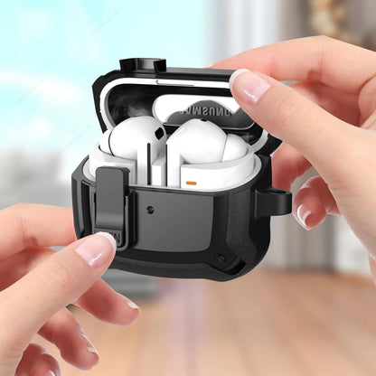 Security Lock Cover for Samsung Galaxy Buds 3 Pro Buds3 buzz 3 Pro Case Shockproof Funda For Samsung Buds 3 Pro Sleeve With Hook