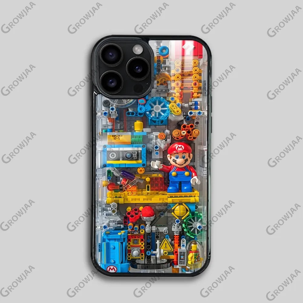 Super M-MarioS Bros Game Phone Case For iPhone 16 15 14 13 12 11 Pro Max Plus Mini Magsafe Mirror Wireless Magnetic Cover