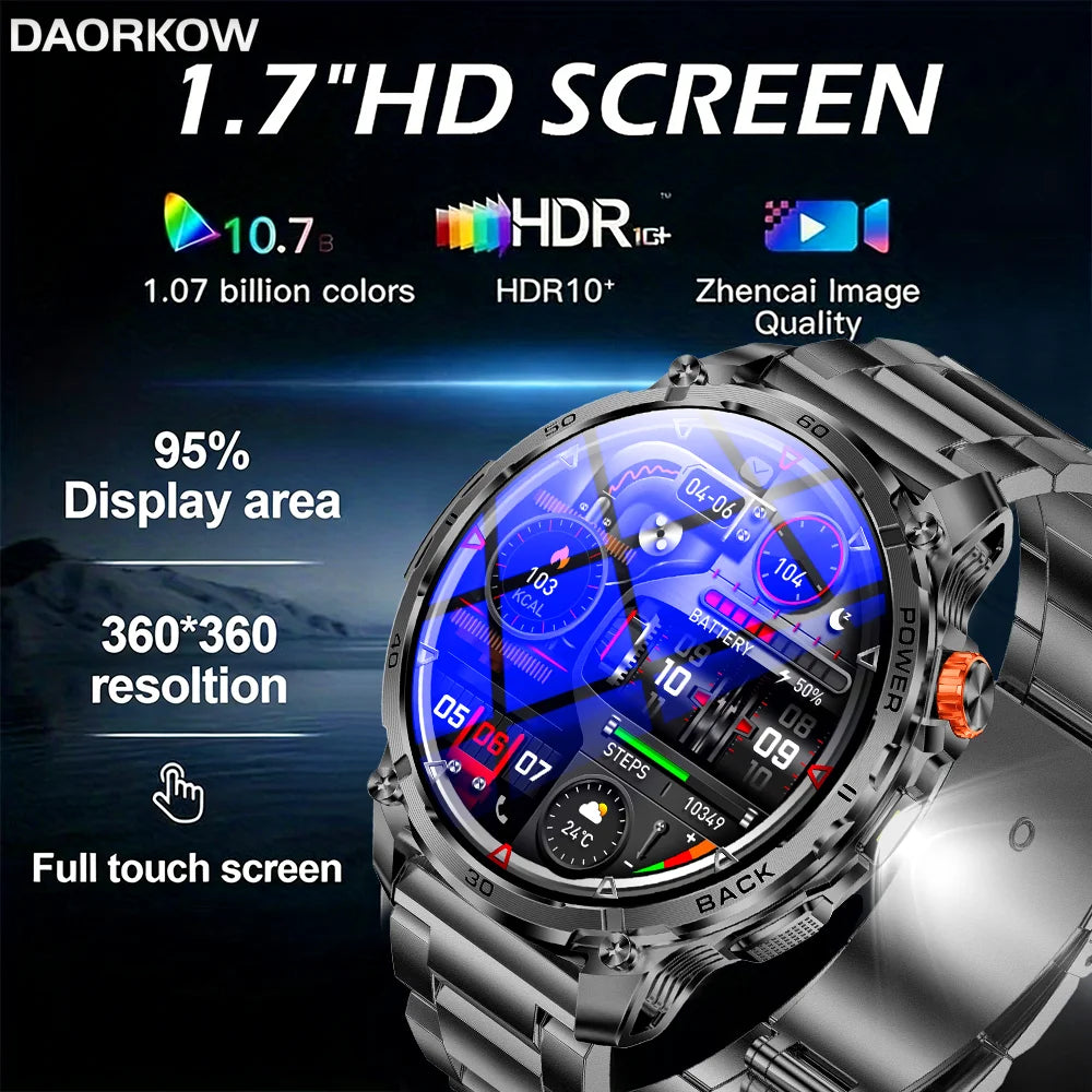 2026 New GPS Outdoor Sports Smartwatch Men AMOLED Screen NFC Flashlight Heart rate Waterproof Bluetooth Call 1000mAh Smartwatch