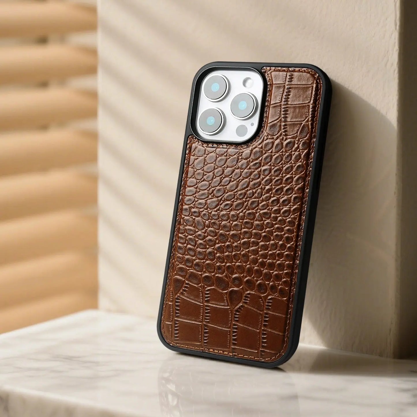 Premium Crocodile Pattern Genuine Leather Case For iPhone 16 Pro Max 15 14 13 12 11 XR Cowhide Back Cover Shell Protective Capa