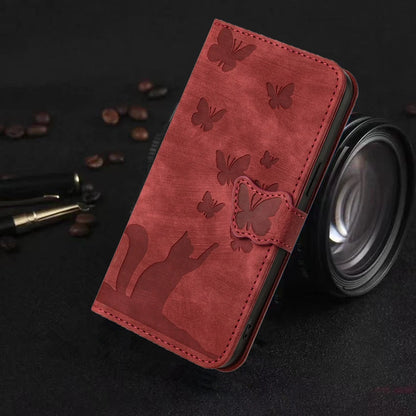 Funda S24 Flip Case for Samsung Galaxy S24 S25 Plus S23 Ultra S22 S21 S20 FE Cases Cute Cat Butterfly Leather Wallet Back Cover