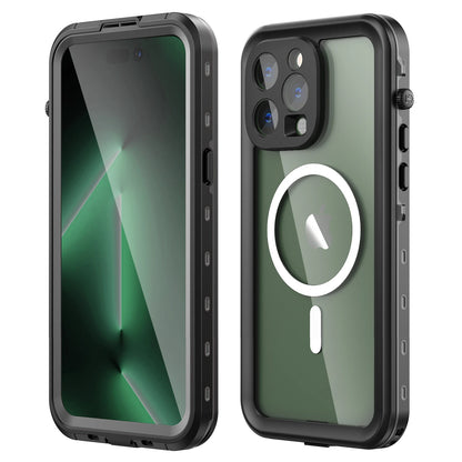 shellbox-hot sale magnetic shockproof dustproof IP68 professional waterproof phone case for iphone16promax/15/14/13