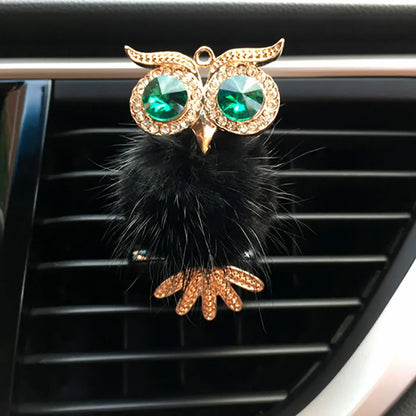 Diamond Fur Owl Car Air Freshener Auto Outlet Perfume Clip Scent Aroma Car Diffuser Bling Car Accessories Interior Decor Gifts