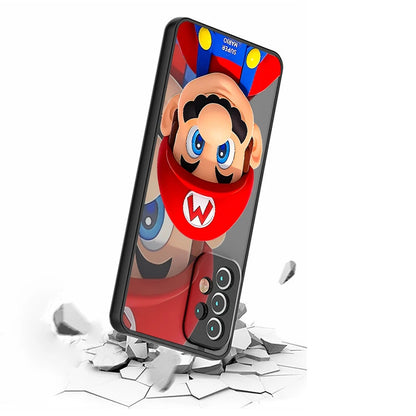 S-Super M-Marios B-Bros Frosted Translucent For Samsung Note 20 A35 A03 A54 A31 A22 A34 A14 A24 A04 A55 5G Cover Phone Case
