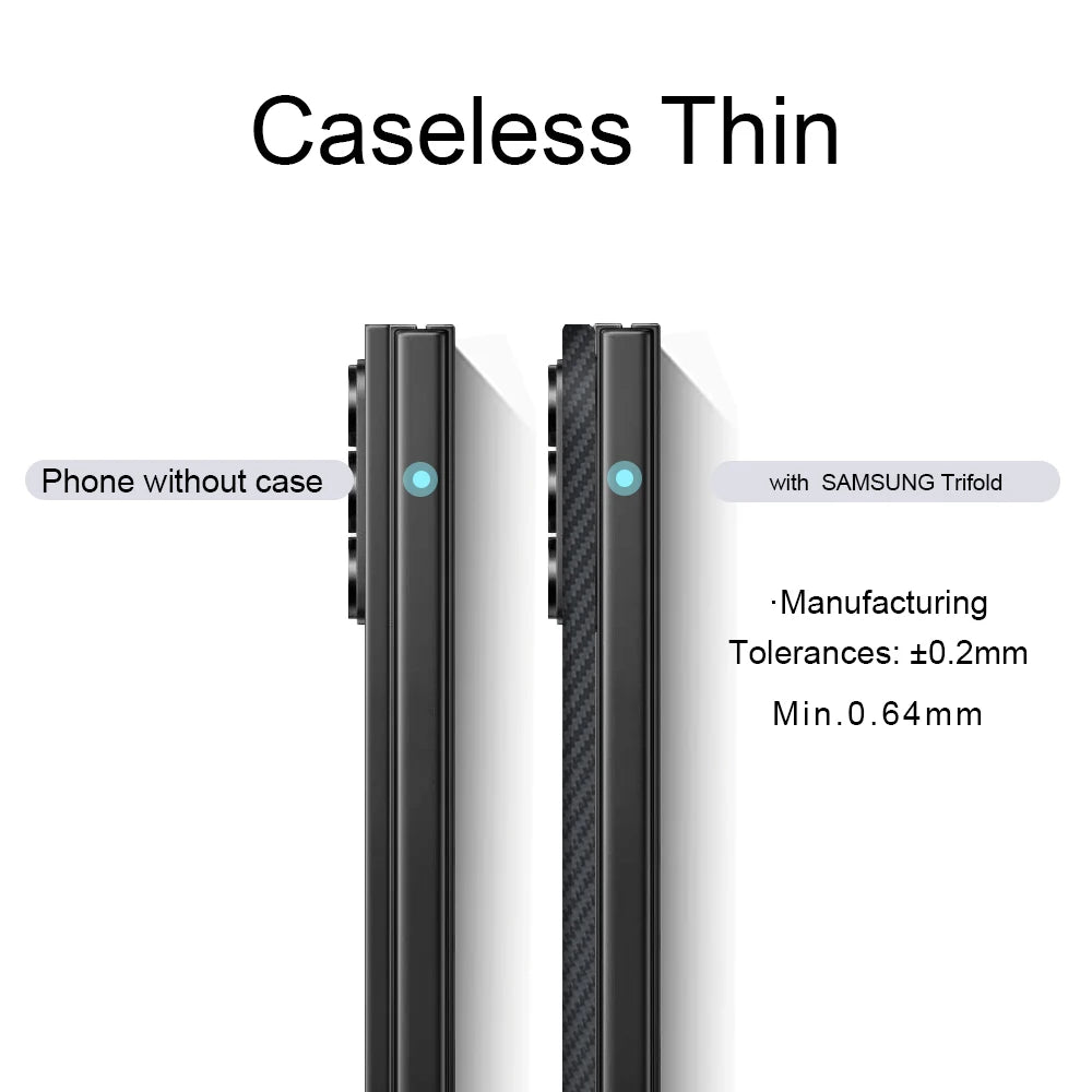 For samsung galaxy z trifold aramid case 600d kevlar carbon aramid fiber fabric thin hard cover magnetic balck Slim light premiu