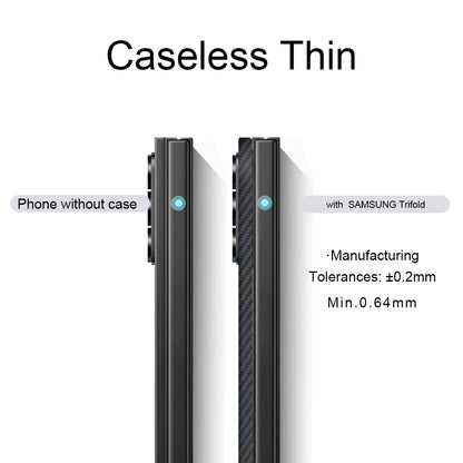 For samsung galaxy z trifold aramid case 600d kevlar carbon aramid fiber fabric thin hard cover magnetic balck Slim light premiu