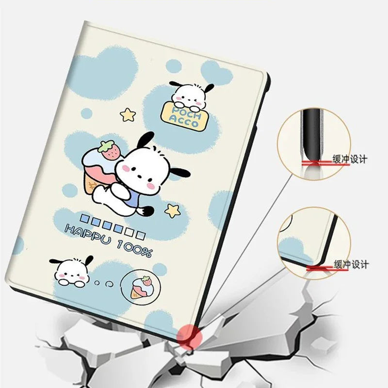 Pochacco iPad Case for 10th Generation 10.9 Inch 9th 10.2in Cartoon Case For 2024 Air Pro 11in Mini4 5 Tablet Cover Kids Gift