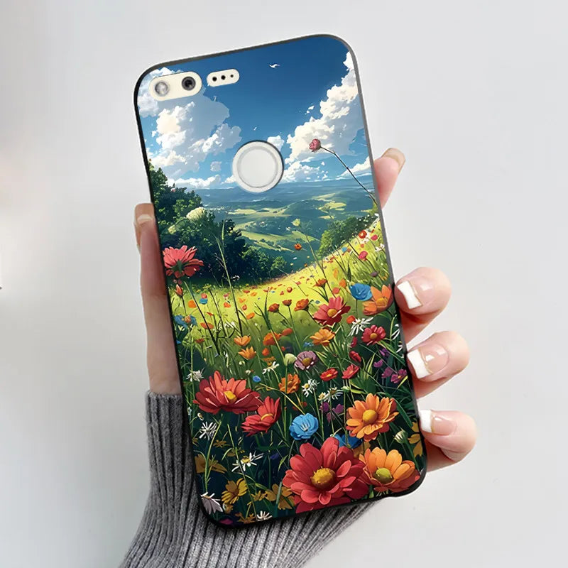 Case For Google Pixel 1 Soft Silicone Black Case For Google Pixel 1XL Elegant Style New Design Pattern Koi Dragon King Casing