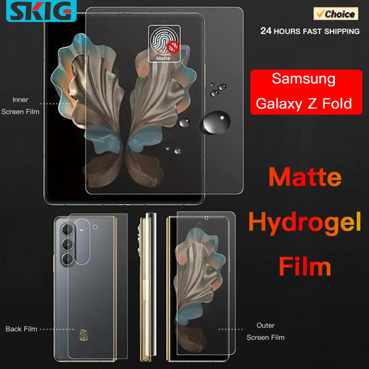 Matte Hydrogel Soft TPU Film For Samsung Galaxy Z Fold 6 5 4 3 2 5G Inner Outer Hinge Sticker Full Body Screen Protector