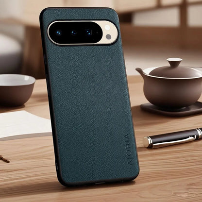 Case for Google Pixel 10 Pro XL 7 6 7a 6a 5a 4a Vegan Faux Lychee Pebbled leather cover funda for Google Pixel 10 Pro XL case