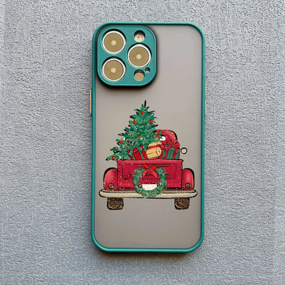 Merry Christmas Tree Santa Claus Phone Case For iPhone 16 15 14 13 12 11 Pro Max Mini X XS XR SE 7 Plus Shockproof Cover Fundas