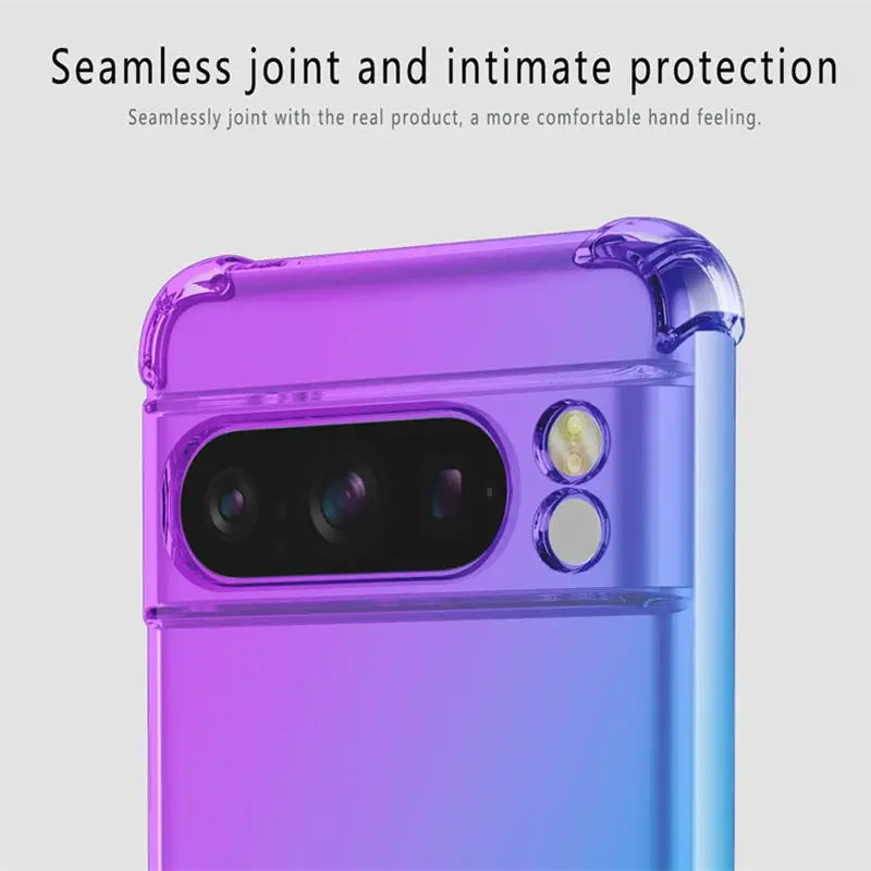Gradient Airbag TPU Case for Google Pixel 10 9 Pro XL 9A 8A 8 Pro 7A 7 6A 5G Protective Shockproof Cover Fundas Coque Capa
