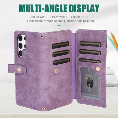 Phone Case for Samsung Galaxy S23 S24 FE S25 Ultra Edge S22 Plus A16 A06 A26 A36 A56 A15 A35 A55 Cover Zipper Wallet Crossbody