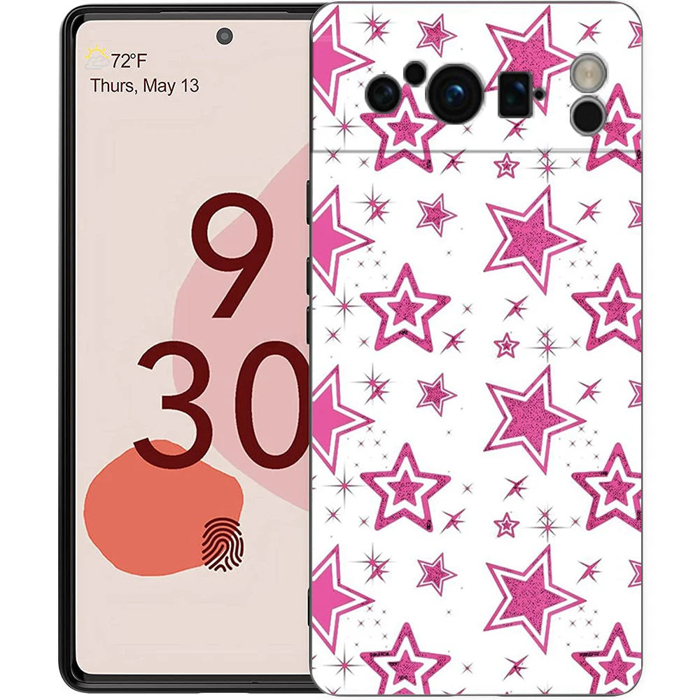 Star Art Phone Case For Google pixel 9 8 7 6 Pro 8A 6A 7A 5G Silicone Shockproof Black Cover Fundas