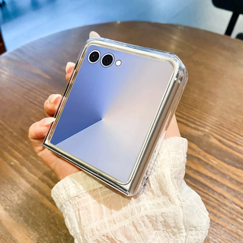 Christmas Tree Snowflake Phone Case For Samsung Galaxy Z Flip 7 FE 6 5 4 3 5G Hard Clear Folding Cover For Samsung Z Flip5 Flip4