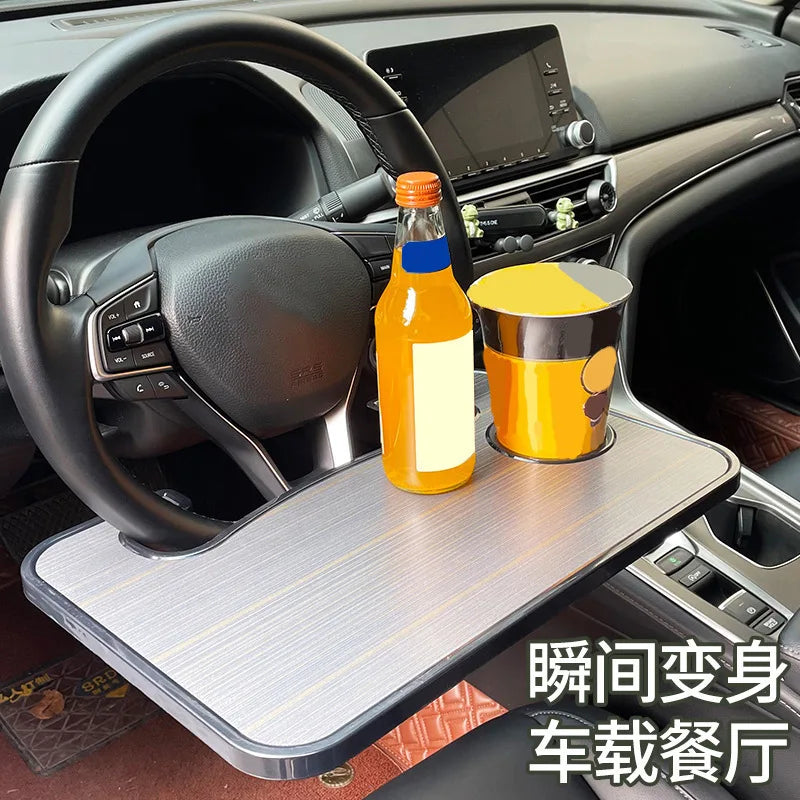 Car Steering Wheel Table Board Car Laptop Holder Tablet Small Table Board Multi-functional Chair Back Dining Table Auto Parts
