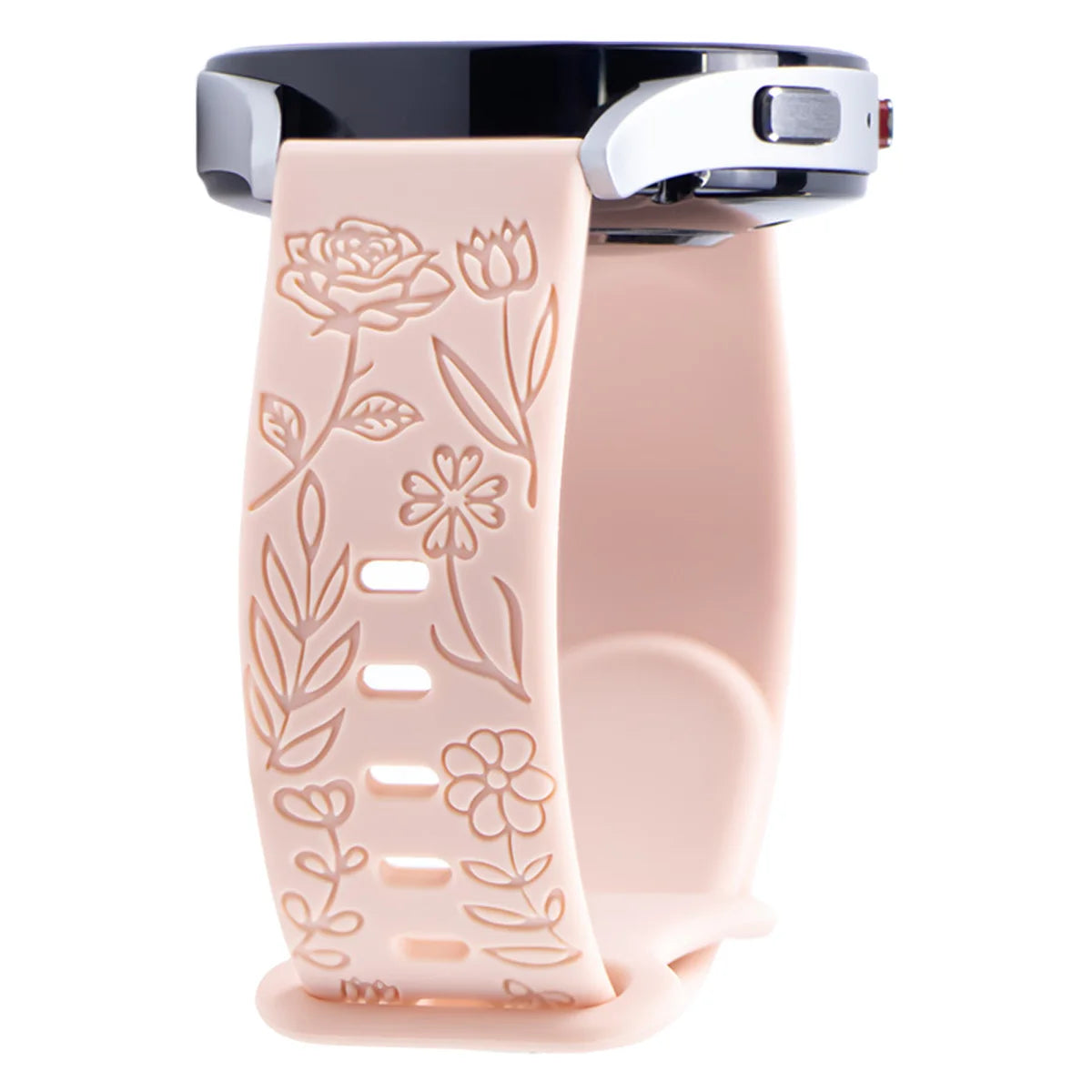 18mm 20mm 22mm Floral Engraved Band for Samsung Galaxy Watch 6/5/4 40 44 for Huawei GT 3 Pro Silicone Sport Strap 5 Pro Active 2