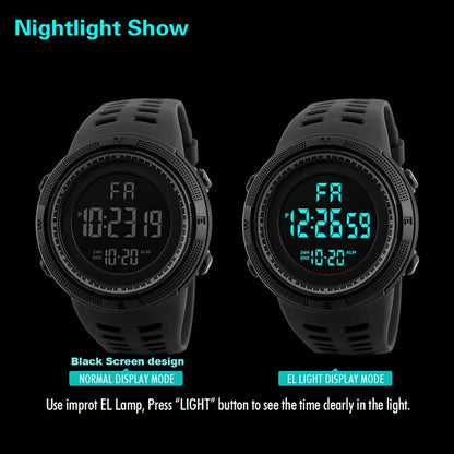 Men’s Military Sports Electronic Watch with Multifunctional Luminous LED Digital Display – Waterproof Wristwatch for Boys, Students, Teens, and Outdoor Activities
