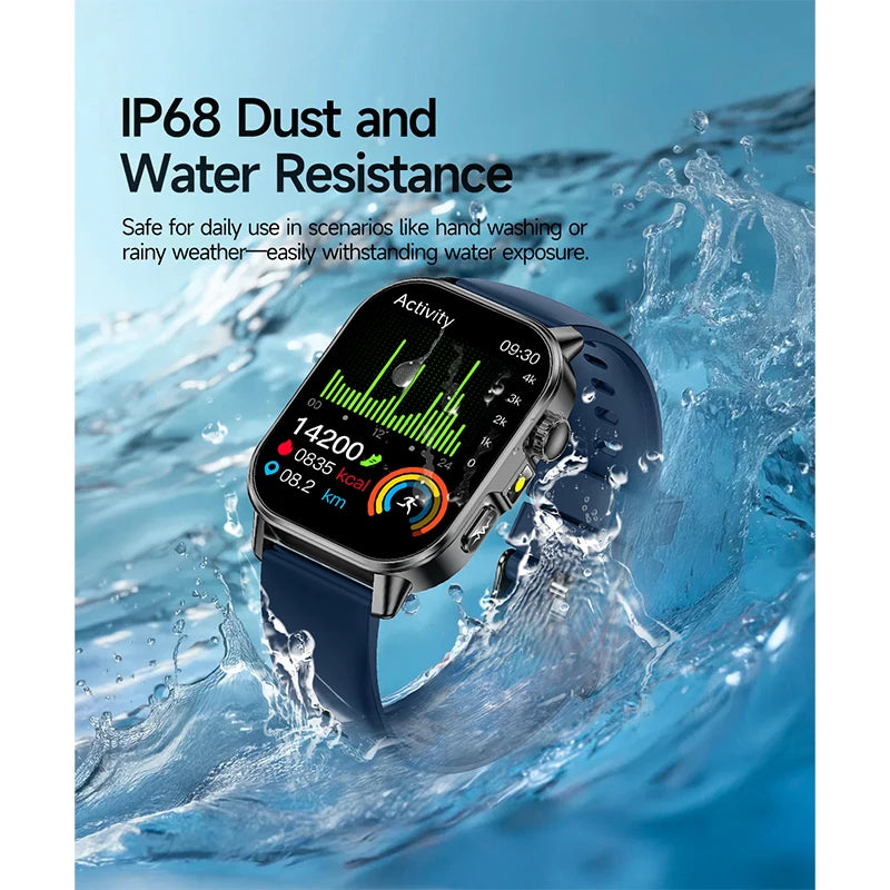 2026 New ECG Smart Watch Blood Pressure Blood Oxygen Uric Acid Monitoring IP68 Waterproof 450mAh Health Smart Watch Men Women