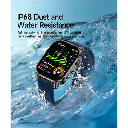 2026 New ECG Smart Watch Blood Pressure Blood Oxygen Uric Acid Monitoring IP68 Waterproof 450mAh Health Smart Watch Men Women