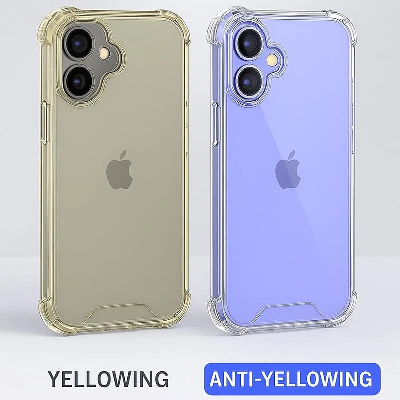 Hybird Hard Acrylic Clear Case for iPhone 17 Air 16 E Pro Max Military Grade Shockproof Transparent Silicone Soft Back Cover