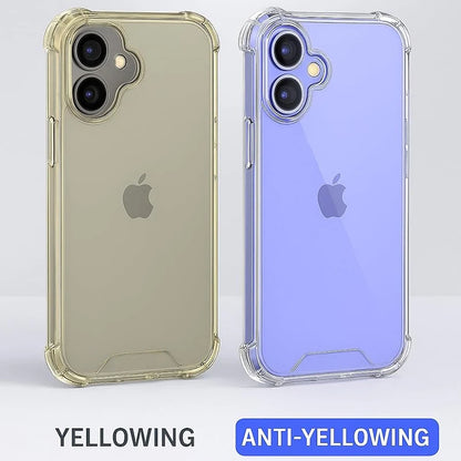 Hybird Hard Acrylic Clear Case for iPhone 17 Air 16 E Pro Max Military Grade Shockproof Transparent Silicone Soft Back Cover