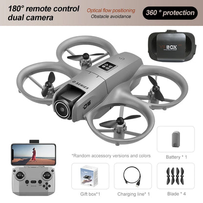 New D16 Mini Drone Dual Camera 8K HDAerial Aircraft Obstacle Avoidance UAV Fixed Remote Control Airplane Gift Toys 20000M