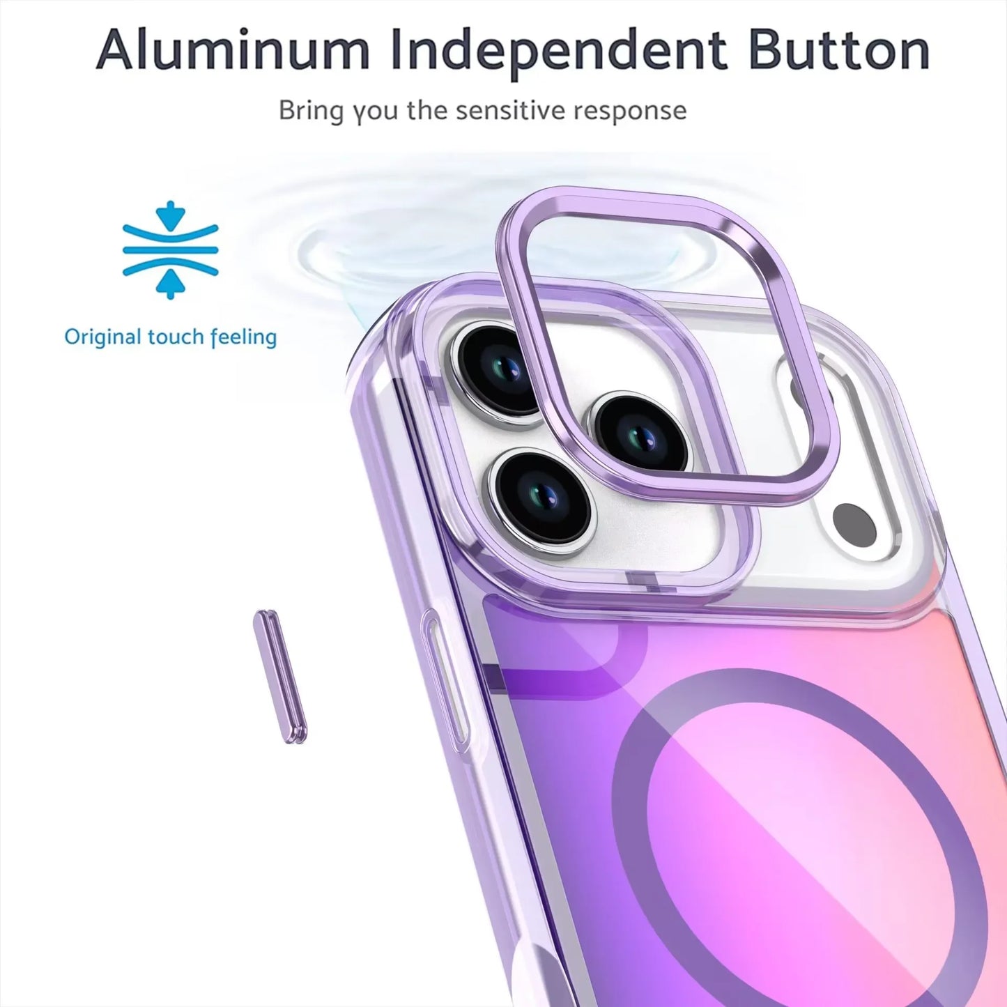 Fashion Laser Gradient Translucent Shockproof Magnetic Case for IPhone 17 Air 16 15 14 Plus 13 12 17 Pro Max 16e Magsafe Cover