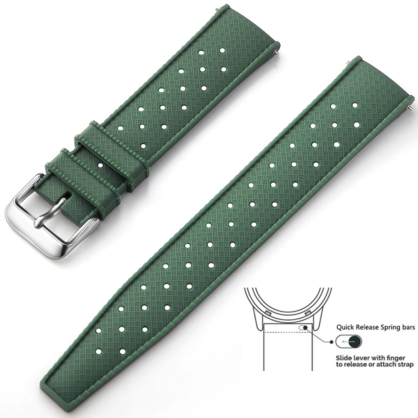 Tropical Silicone Watch Band Quick Release Watch Band 18mm 20mm 22mm Rubber Tropic Smart Watch Strap for Oris Seiko Citizen