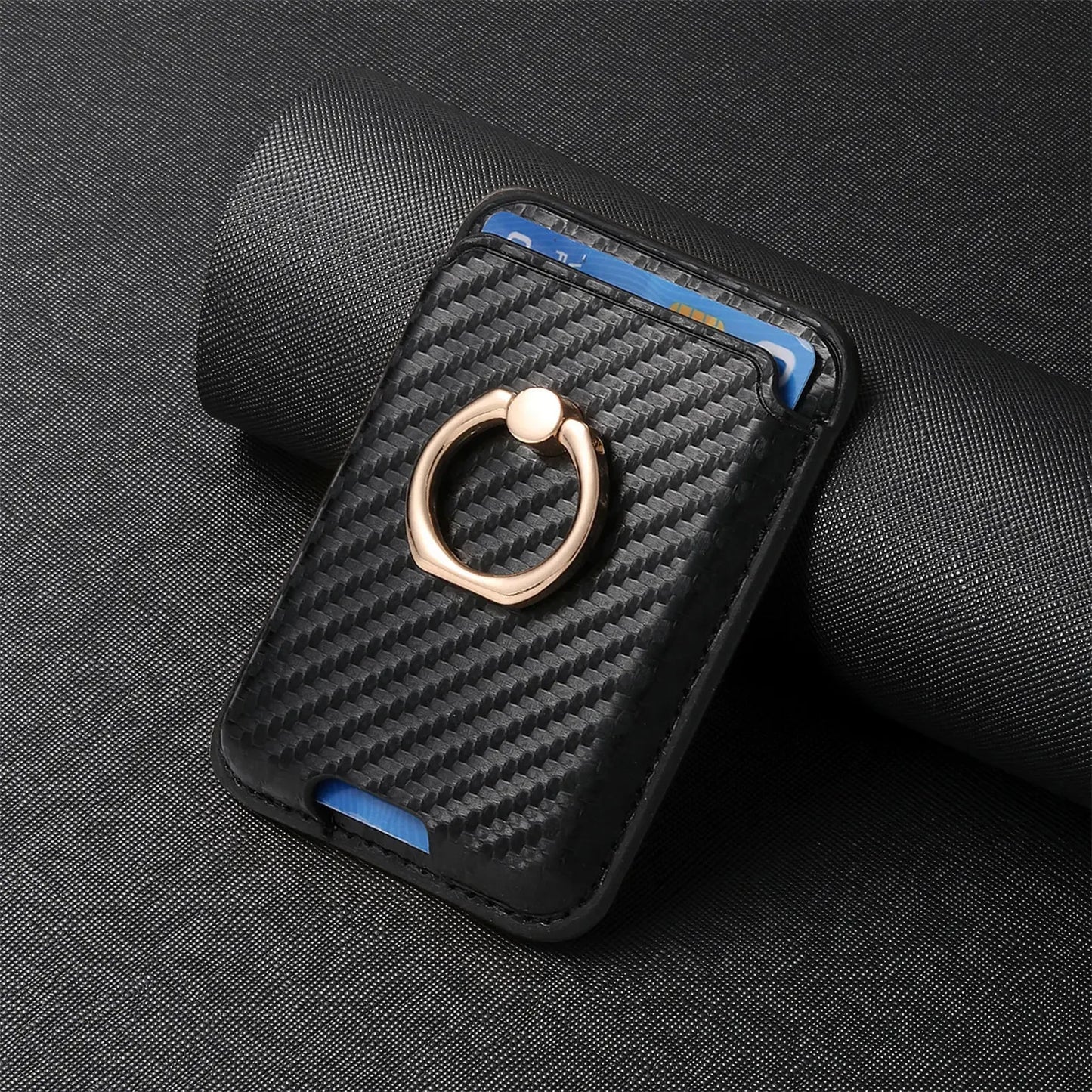 Rfid Magsafe Credit Card Holder Men Wallets Magnetic Pu Leather Bank Cardholder Case Phone Back Sticker for Iphone 15 16 Pro