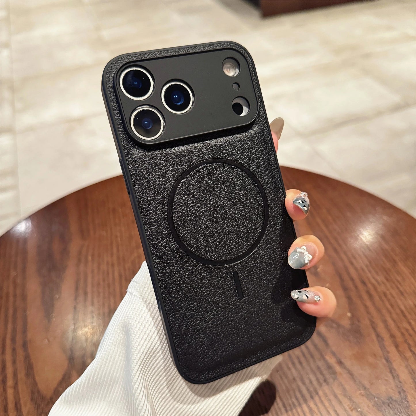 For Iphone17promax Magnetic Case Leather Pattern Matte Phone Case for IPhone 17 16 14 15 13 12 Pro Max Plus 11 for Magsafe Cover
