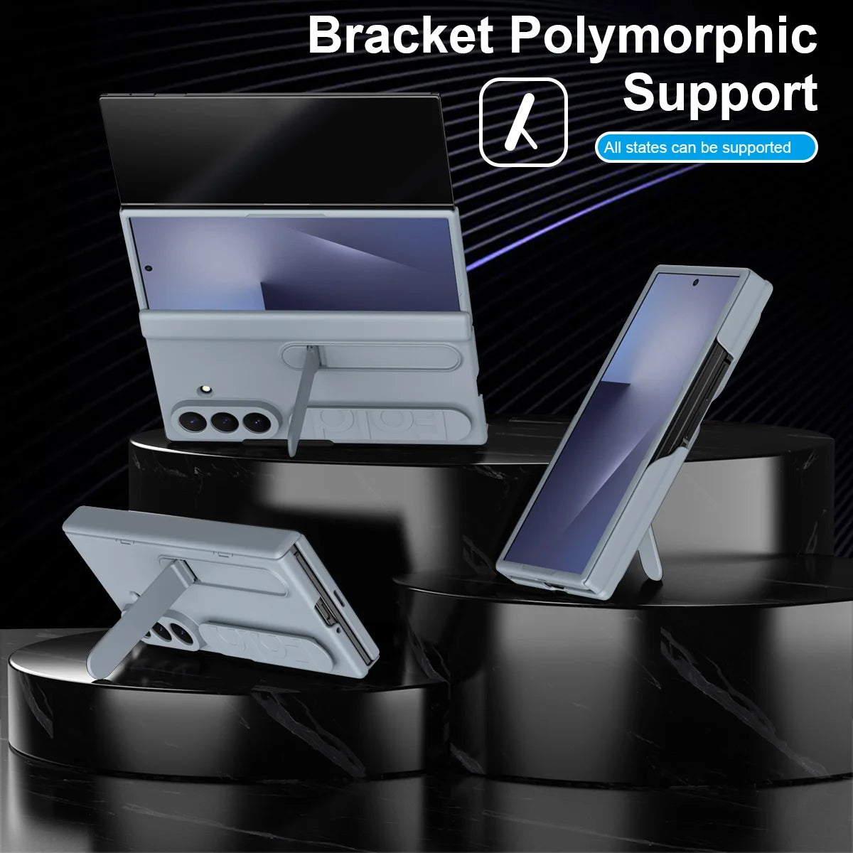 For Samsung Galaxy Z TriFold Case Hard PU Skin With Stand wristband Protective Back Cover Case For samsung Z TriFold Phone Shell