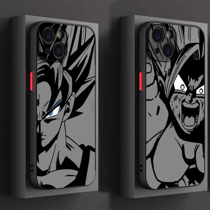 Luxury D-Dragon Ball Goku Frosted Translucent For Apple iPhone 15 14 13 12 11 XS XR X 8 7 SE Pro Max Plus Mini Funda Phone Case
