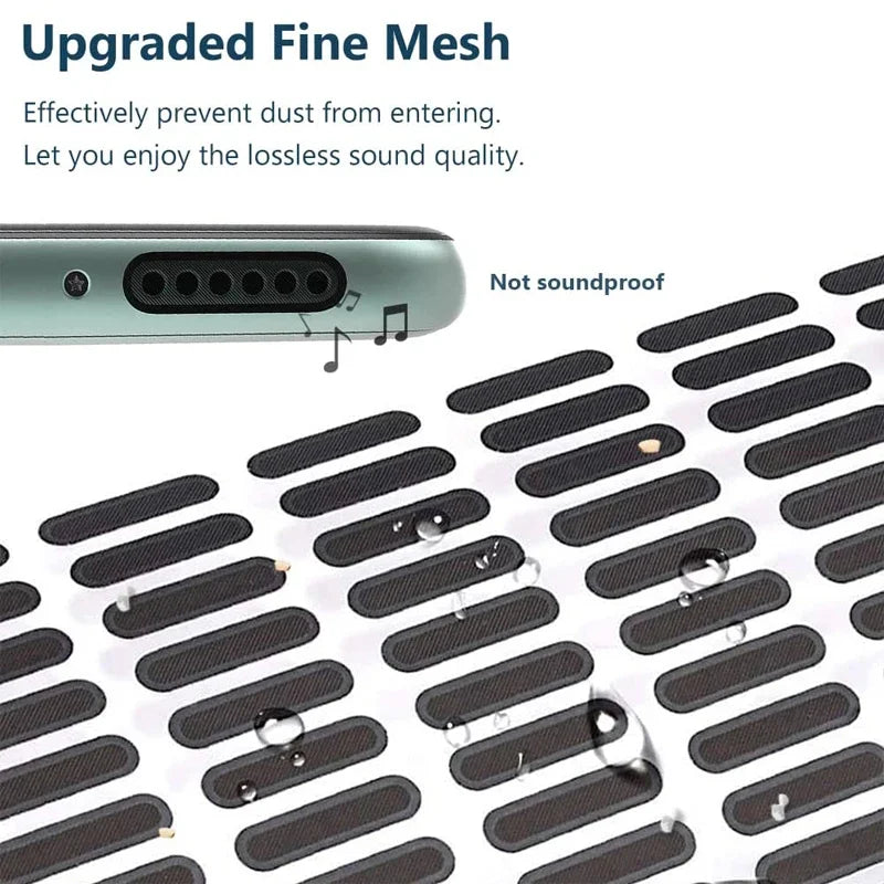 Universal Dust Plug Mobile Phone Speaker Anti Dust Mesh Sticker for iPhone Samsung Mi Charge Port Protector Cleaning Brush Set - covers4phones