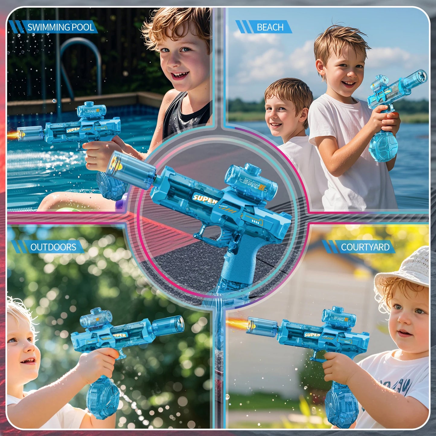 Summer New Ice Mouse Electric Water Gun Pistol Shooting Toy Full Automatic Shoot  Outdoor Toy For Children Boys Girl Adults Gift